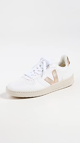 Image of Veja Women's V-10 Sneakers, Extra White Platine, 11 Medium US