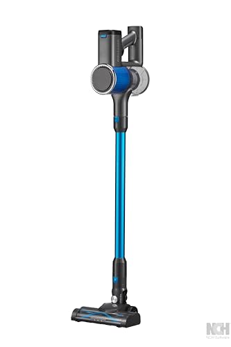 NARVI | Aspiradora Vertical inalámbrico | Azul y Negro, 250W, 0.6L, 2.2kg | Batería extraíble, Filtro HEPA, Cepillo motorizado | Limpieza en Todos los Suelos
