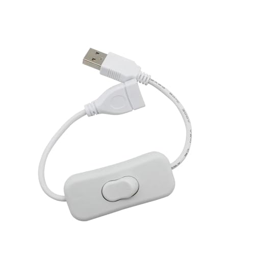 Câble d'extension USB avec interrupteur 303 blanc pour lampe et chargeur