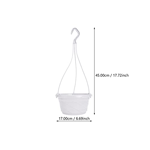 Doitool 10Pack Plastic Hanging Planter Self Watering Flower Basket Garden Flower Plant Pot Hanging Nursery Basket Herb Orchid Planter For Outdoor Indoor Plants, White #TOP2