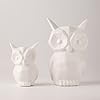 Owl statue for home decor glazed ceramic owl figurine modern bird figurine owl statue for cabinet fireplace mantel living room bedroom ornaments owl gifts for owl lover white  urban country home decor