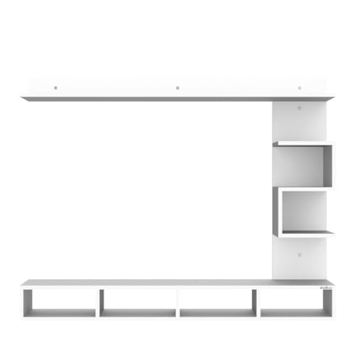 Image of Anikaa Cindy Engineered Wood Wall Mount TV Unit /TV Stand /TV Cabinet /TV Entertainment Unit /Set Top Box Stand (White) (Ideal for 43 Inch)(D.I.Y)