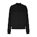 OPHPY Black Bomber Jacket Women, 2025 Bomber Jacket Women Textured Lightweight Zip Up Jackets Casual Stand Collar Full Zipper Coat Fall Fashion Outerwear Tops Black L