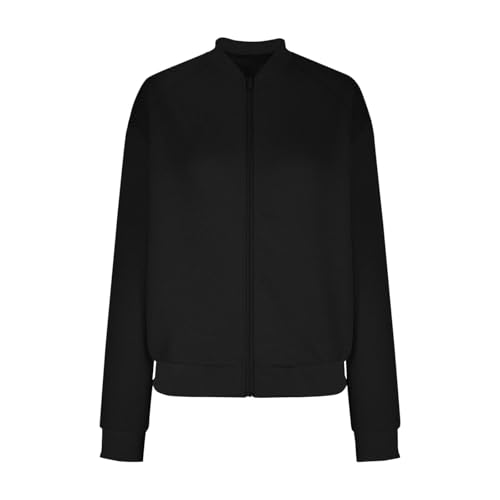 Fall Jackets for Women 2025 Textured Lightweight Bomber Jacket Long Sleeve Casual Coats Outwear Coat with Full Zip4