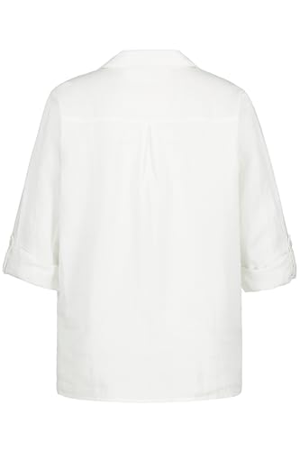 Ulla Popken Camicetta In Lino, Bianco Non Dritto, 60-62 Donna - 5