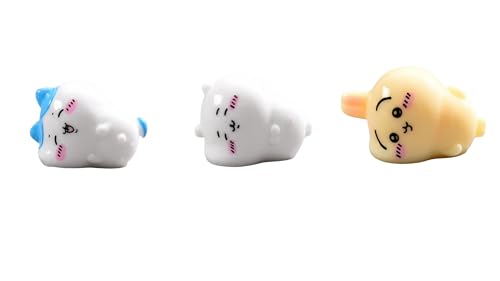 3個セット ちいかわテーブルの置物 かわいいミニチュア人形 うさぎ 雄の子 じどうしゃの置物 誕生日プレゼント (C) [並行輸入品]