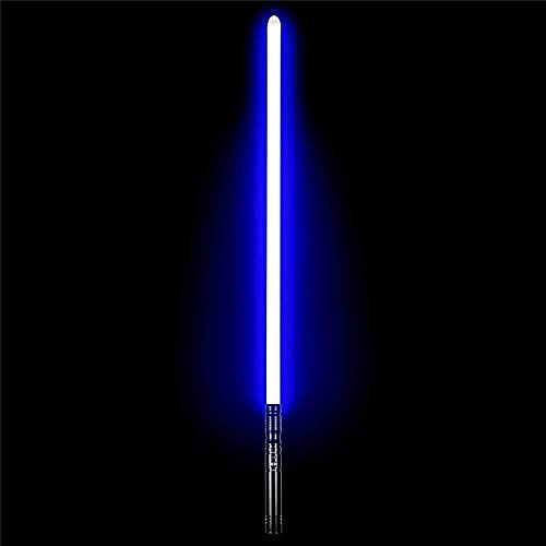 CGJseFH sables láser, Sable de luz empuñadura Aluminio 7 Colores Que cambian Sable Led Soporte Espada Duelo Pesado Juguete Gravedad for Adultos(Black)