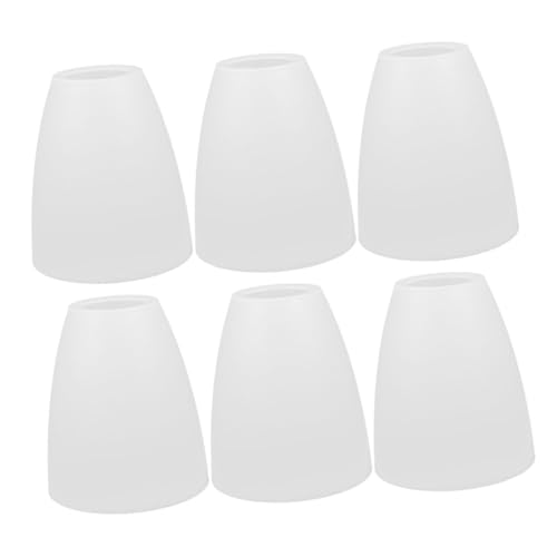 KOCKSHION 6個 プラスチック平口灯罩 白色 多頭スタンドランプシェード交換用 シャンデリア照明カバー テーブルランプ 吊り下げ灯具対応 簡単