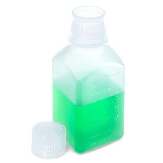 Cole-Parmer Autoclavable Media Bottles, Square Plastic, PPCO, 250 mL (8.5 oz); 12/Pk