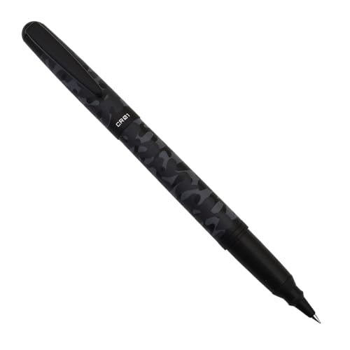 Image of OHTO CR01 Ceramic Rollerball Pen 0.7 mm | Blue Ink Medium Tip Writing Pen | Camouflage Black Body | Smooth Japanese Roller Pen for Office, Journaling, Study | Made in Japan