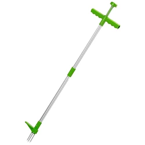 Stand Up Weed Puller Tool - 43 Lightweight Aluminum Alloy Shaft & Stainless Steel 4-Claw,Effortless Root Removal for Dandelions/Thistles, Back-Saver Design with Foot Pedal, BPA-Free