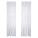 Deconovo Durchsichtige Vorhänge Ösenvorhang Büro, 160x132 cm(HöhexBreite), Weiß, 2er Set