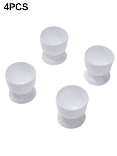 Filteilect Eierbecher aus Kunststoff, 4er oder 8er Set, weiße Eierhalter für hart oder weich gekochte Eier, Frühstücksgeschirr für Küche Esszimmer – Bild 5