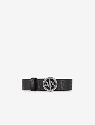 Armani Exchange womens All-over Print Round Buckle Logo Belt2