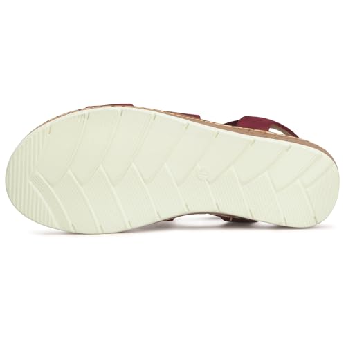 Carcuume Women's Suede Flat Sandals Elastic Slingback Slip-On with Cushioned Wedge Sole for Walking, Beach Weddings,VJAMIE-0004