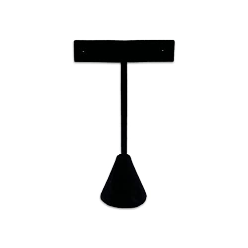 TheDisplayGuys - 4-3/4" T-Bar Jewelry Display Tower - Black Velvet - Earrings Holder/Bracelet Stand (Single)