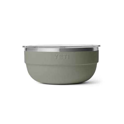 Image of YETI Rambler Bowls, Vacuum Insulated, Stackable and Nestable Stainless Steel Bowl with Lid, 4.5 Quart, Pampa Green