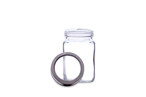 Image of CROCO JAR Cube Storage Containers | Set of 6 | Glass Jar with Air Tight Steel Lid, 300 ml each, Transparent Jars for Snacks, Pulses, Masala, Pickles, Cereals, Cookies, Dry Food