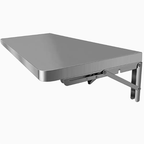 Table pliante murale bureau abattant inox étagère gain de place
