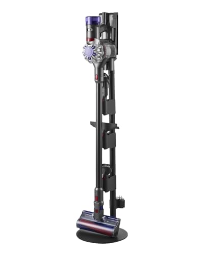 Image of VEVOR Vacuum Stand, Compatible With Dyson V7 V8 V10 V11 V12 V15 Series Upright Vacuum Cleaners & Accessories, Stable Vacuum Stand Holder with 4 Anti-slip Pads and 3 Clips for Storing 6 Brush Heads