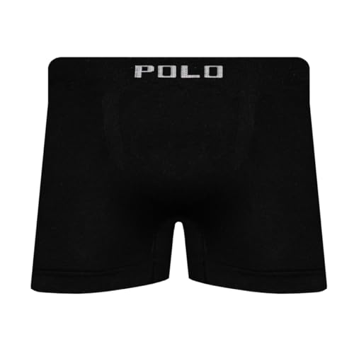 Kit 5 Cuecas Boxer Polo Star Poliéster Masculina Preta