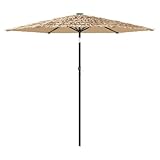 vidaXL Sonnenschirm, Gartenschirm mit Stahlmast, Marktschirm Strandschirm Kurbelmechanismus, Schirm für Garten Balkon Terrasse, Braun