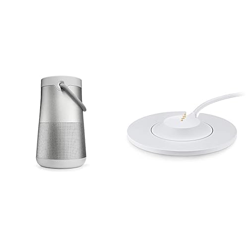 Bose Enceinte Bluetooth Portable SoundLink Revolve+ (Séries II) : Enceinte sans Fil résistante à l’Eau dotée d’Une Batterie, Argent & Socle de...
