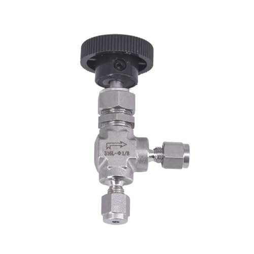 Vanne pointeau 8mm compression régulation précise acier inoxydable forgé