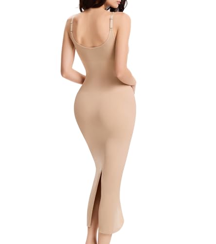 Shapewear Slips For Under Dress Deep V Neck Tummy Control Long Full Slip Dresses for Women Seamless Body Shaper2