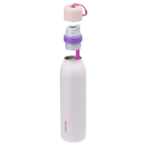 Owala FreeSip Twist Insulated Stainless Steel Water Bottle with Straw for Sports and Travel, BPA-Free, 24-oz, Pink/Purple (Dreamy Field) | Insulated, with Straw, BPA-Free, Dreamy Field
