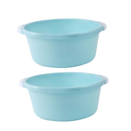 CIYODO 2 Pièces Bassin de Lavage Plastique Antidérapant Grand Format Bleu Ciel Multifonction pour Salle de Bain et Cuisine et Écologique Usage Domestique Classique