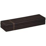 RHODIA 118876C - Plumier Noir - 21x5,5x3 cm - Piqûres Sellier Orange - Extérieur Simili Cuir - Collection Home Office Rhodiarama - Organisation de Bureau & Rangement Design