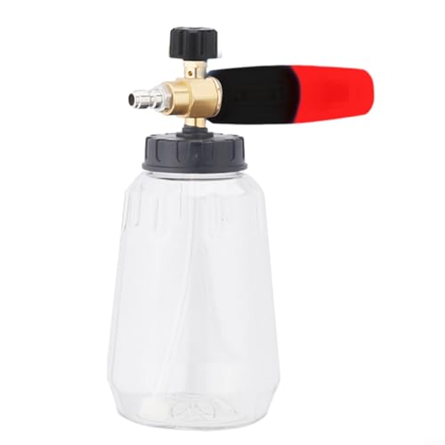 Image of NINMORTH Plastic Foam 1L for Pressure Washer, 1/4 Inch Quick Connect Soap Dispenser with Adjustable Nozzle for Vehicle Cleaning(Red Black 1L)