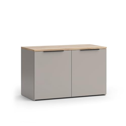 Vicco Kommode Wido, Greige, 80 x 50 cm mit 2 Türen