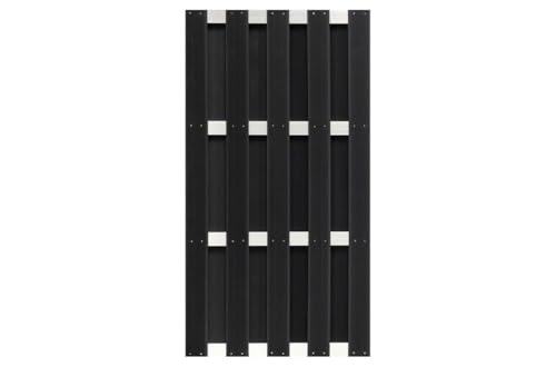 WPC-Sichtschutzzaun CARMENO - 1x Element, ca. 180 x 90 cm - Schwarz