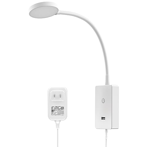 Touch Dimmable LED Bedside Wall Mounted Reading Lamp for Bedroom Nightstand, 4 Brightness Levels (100%- 70%- 35%- 15%), 120° Wide Angle Neutral White Lighting, with 5V2A USB Output Port