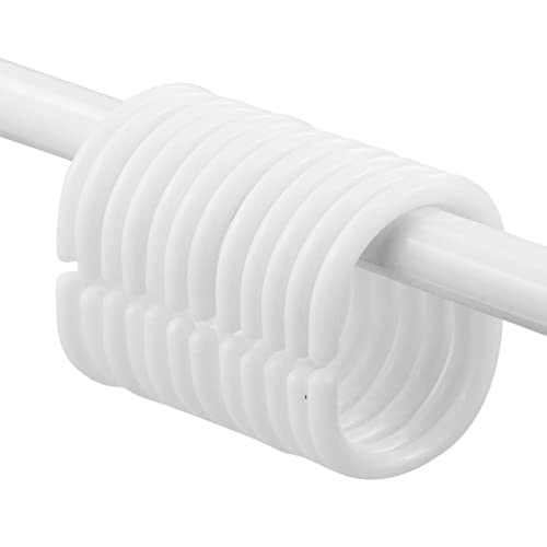 SZCXDKJ Shower Curtain Rings,12 Pack Plastic Curtain Hanging Rings,C-Shaped Shower Curtain Hook Made of Plastic, Shower Curtain Hooks for Bathroom,White, Hooks for Bathroom Shower Window Rod