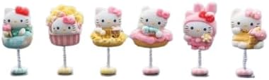 Car Dashboard Decorations -Hello Kitty Car Dashboard Bobblehead Set - 5/6 Pcs Sanrio Shaking Head Dolls, Cute Kitty Car Interior Decoration Funny Dashboard (Hello Kitty bobblehead Set)