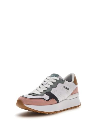 GUESS Zapatillas Deportivas de Cuero y Tela, Detalles Perforados, Multicolor FLPVI3 PEL12 Multi (Multicolor, Sistema Tallas Calzado EU, Adulto, Números, Mediano, 38)