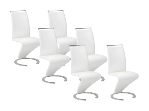 Vente-unique Juego de 6 sillas TWIZY, Color Blanco