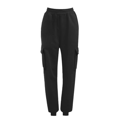 Kids Girls Baggy Cargo Sweatpants Solid Color Elastic High Waist Athletic Jogging Pants Fashion Casual Pants Pockets3