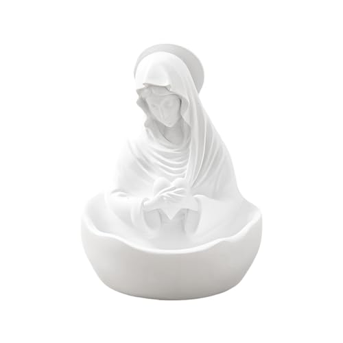 Figura de Nuestra Señora – Elegante Icono Santo, Porta Rosario Devocional | Inicio Altar Comunión Bautismo Manto de Navidad Entrada Mesa de Comedor Estante Decoración Escultura Católica Espiritual Ben