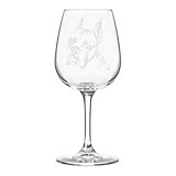 Boxer Dog Themed Etched All Purpose 12.75oz Libbey Wine Glass