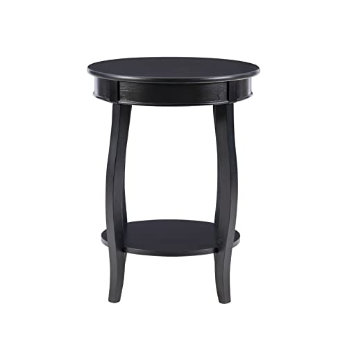 Powell Furniture Round Table with Shelf, Black - Image 3