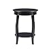 Powell Furniture Round Table with Shelf, Black