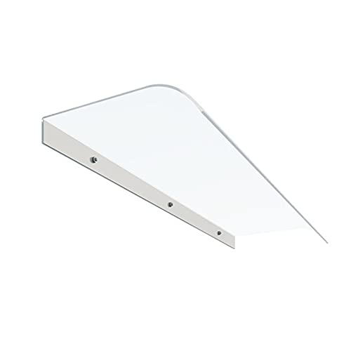 Rygcrud Tenda da Sole per Esterni, Tettoia per Portico Tettoia Curva in Policarbonato Copertura Antipioggia per Porta Scorrevole in Vetro, Facile da Installare, Combinabile(Chiaro,40x100cm)