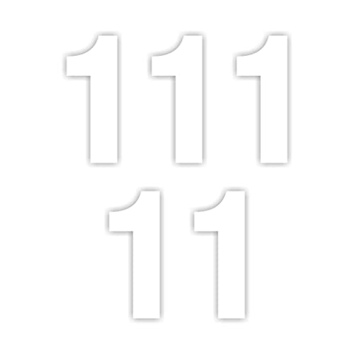Pack of 5Shinny White Wheelie Bin Number (1) Self Adhesive Water Resistant Stickers 7 Inches Bin Numbers for Wheelie Bins Dustbins Garbage bins (1)