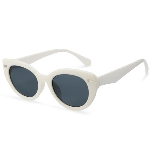 Cyxus Retro Cat Eye Sunglasses For Women Men Oval Thick Frame Vintage Shades UV400 Protection 11592