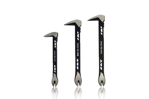 Image of Spec Ops Tools Nail Puller Cats Paw Pry Bar for Prying, Demolition & Nail Pulling, High-Carbon Steel, 8, 10 & 11 Inch Combo Pack