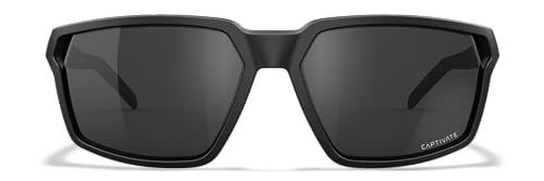 Wiley X WX Sierra Sunglasses Safety Glasses for Men Shatterproof UV Eye Protection for Combat and Shooting Captivate Grey Lenses Matte Black Frames4